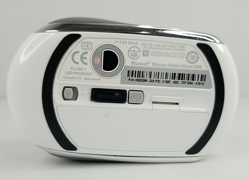 Microsoft Wireless Mobile Mouse 6000 Model 1383 White Tested And Working - Picture 6 of 6