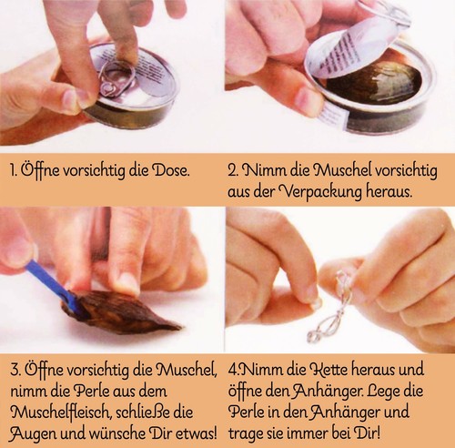 BRUBAKER Love Pearl Wunschperle Muschel Perle mit Halskette Herz-Anhänger Liebe - Bild 6 von 6