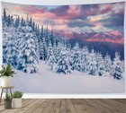 Winter Woodland Landscape Snowy Forest Tapestry for Bedroom Living Room Dorm