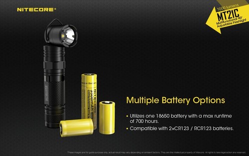 Nitecore MT21C 1000 Lumen 90 Grad Neigbarer Kopf Multitask Taschenlampe mit Batterien - Bild 10 von 12