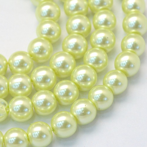 6mm 3 STRAND Glass Pearl Necklace CHOICE OF 3 LENGTHS AND 70 COLOURS SHORT - Picture 59 of 92