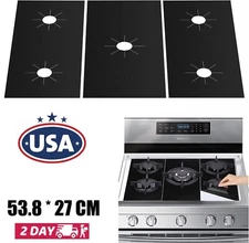 3Pcs Kitchen Gas Range Stove Top Burner Cover Protector Reusable Non-Stick Liner