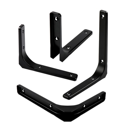 Stainless Steel L Shaped Wall Mounted Shelf Brackets Reinforcement Wall Support - Picture 6 of 38