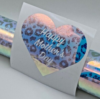 HAPPY MOTHER'S DAY - LEOPARDENDRUCK Chrom Vinyl Aufkleber Sticker Geschenkbox Idee #3