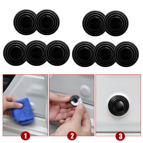 10x Car Door Anti-Shock Silicone Pad Shock-Absorbing Gasket Black Auto Accessory - Foto 8 di 12