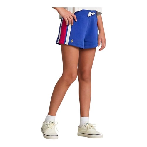Polo Ralph Lauren Girls Small 7 Cotton Shorts Sweat Fleece Sports Gym Pony NWT