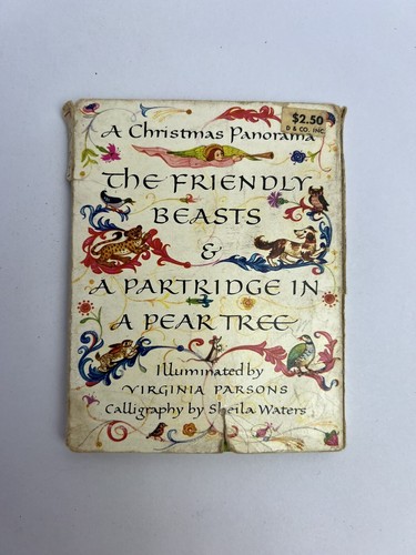 VTG 1966 Christmas Panorama Friendly Beast Partridge Pear Tree Popup Book Jacket - Picture 1 of 19