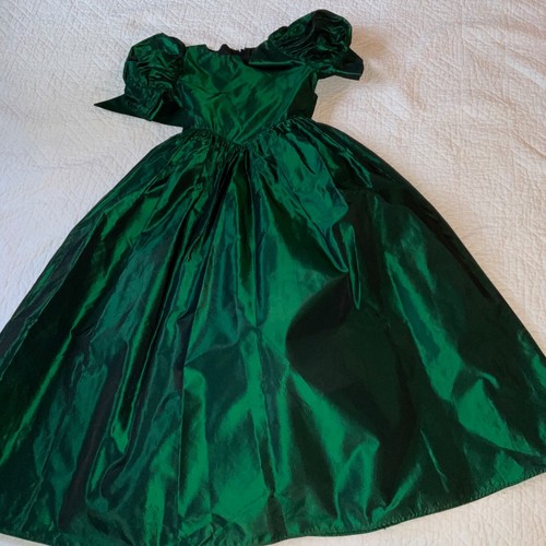 Vintage DRESS girl’s size 8 green taffeta Victorian look costume - Picture 9 of 9