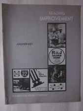 Reading Improvement Answer Key by Cambridge Book Company 1977