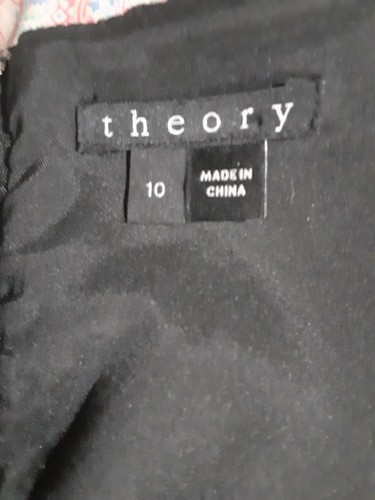 Theory Women's Dress Wool Blend Black Gray Tweed Zip Closure Size 10 Acadamia - Picture 7 of 8