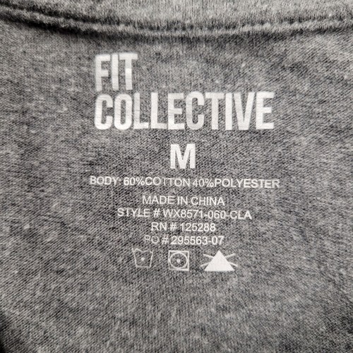 The Fit Collective Top (M) grau cropped Kurzarm Bündchen Baumwollmischung - Bild 2 von 3