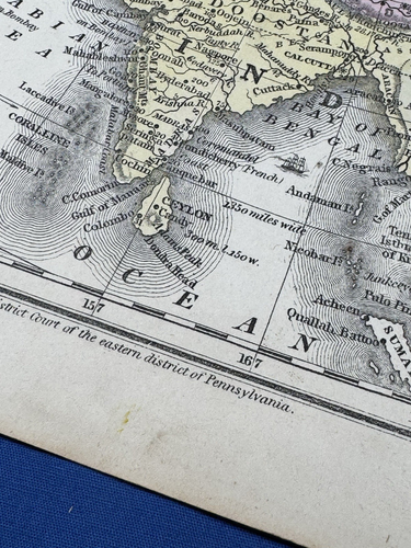 1852 Augustus Mitchell Map ASIA ~ Japan, Arabia, India, China ~ Inset Palestine - Picture 13 of 13