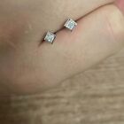 Solid heavy platinum Pt950 diamond earrings