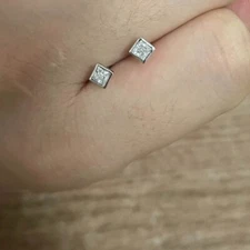 Solid heavy platinum PT950 diamond earrings