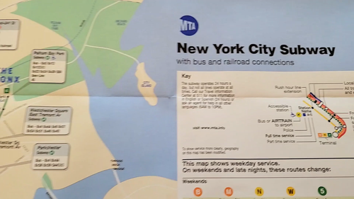New York City MTA Large NYC Subway Train Map + Free Vintage Style Art Print - Video 1 of 1