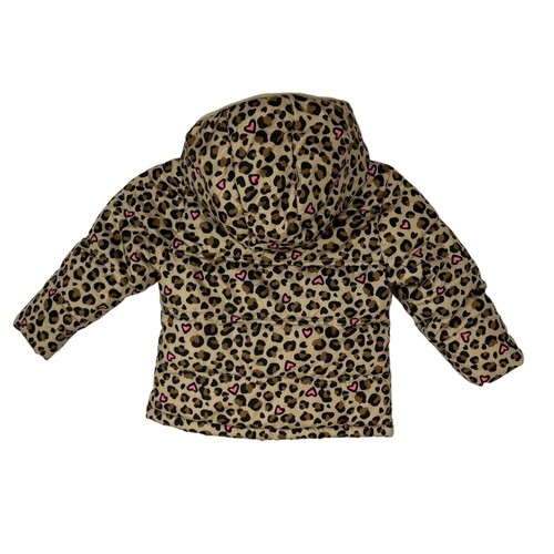 Healthtex Winter Puffer Mantel Mädchen 2T braun rosa Leopard Herzen - Bild 2 von 10