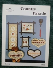 Country Parade Craft Pattern Cross Stitch Book, Yarn Tree Designs #10 pigs bears