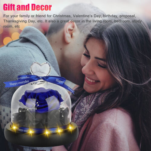 Crystal Rose Eternal Preserved Flower LED Light Girlfriend Birthday Party Gift - Picture 4 of 11