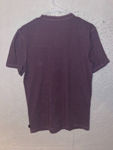 Lucky Brand Men's Short Sleeve Henley Three Button Tee Cotton Polyester Purple - Picture 3 of 4