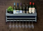 Personalised Wine Shelf Rack Bottle 8 Glass Holder Grey Home Garden Bar (8GR)EM