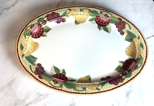 Pier 1 Steingut Italien Mosaik Obst 17" Oval Servierplatte - Bild 16 von 21