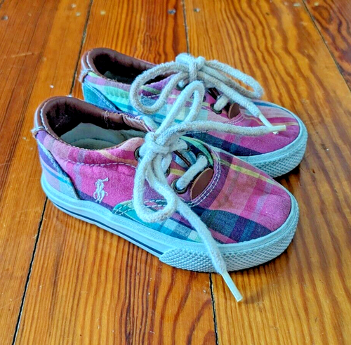 Ralph Lauren Kinder Baby Säugling Mädchen Gr. 5 Turnschuhe Schuhe mehrfarbig kariert