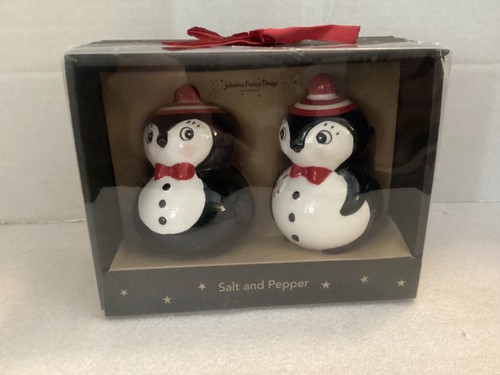 JOHANNA PARKER CHRISTMAS PENGUIN SALT AND PEPPER SHAKERS
