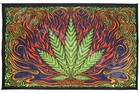 3D HOT LEAF MARIJUANA-Fire POT-30x45 or 60x90 TAPESTRY- W/GLASSES Grateful,Phish