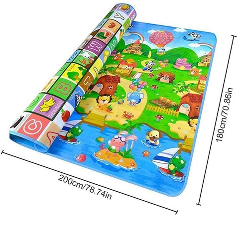 2 SIDE KIDS CRAWLING EDUCATIONAL GAME PLAY MAT SOFT FOAM PICNIC CARPET 200X180CM - Picture 4 of 14