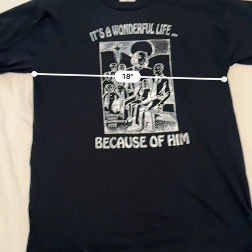 Jerzees T-Shirt. Christliche Botschaft "Es ist eine wunderbare Welt wegen ihm" Gr. M - Bild 6 von 6