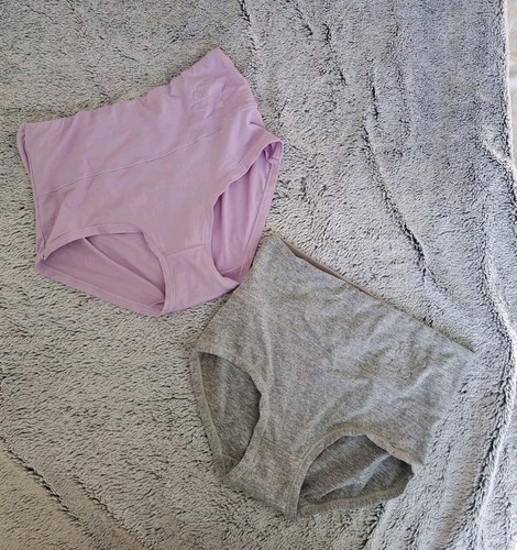 2 x High Waisted Shapewear Full Brief Briefs Size 12 Medium Pink Grey $4 EXPRESS