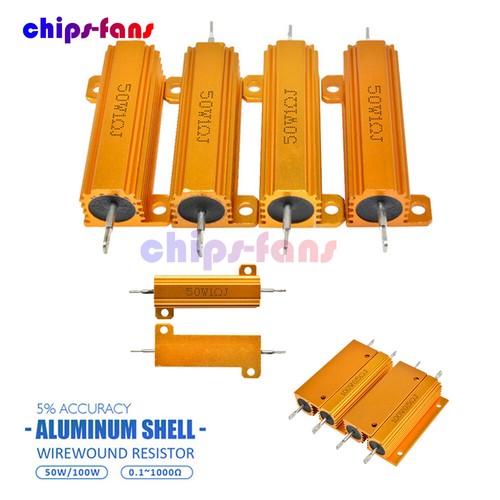 Custodia alloggiata in alluminio con guscio 50 W/100 W 0,1-1000 Ω Ohm Watt resistenza a filo - Foto 9 di 51
