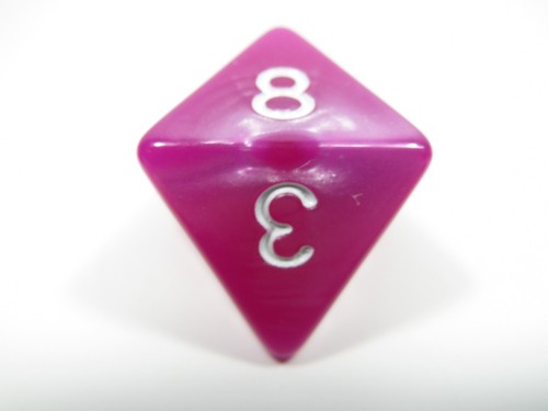 RPG Dice Set of 7 - Pearl Pink (white ink) D4 D6 D8 D10 D12 D20 D00-90 - Picture 5 of 8