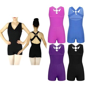 Girls-Kids-V-Neck-Backless-Ballet-Leotard-Dancewear-Gymnastics-Jumpsuit-Unitard
