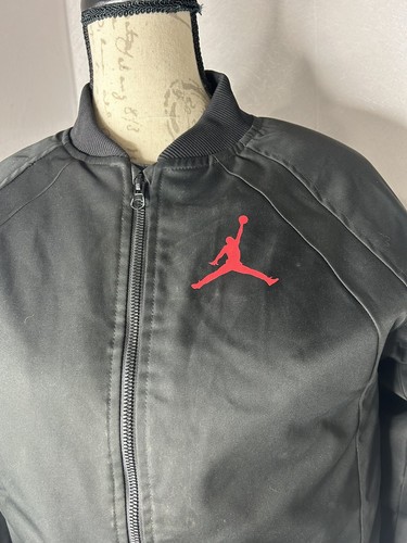 Nike Air Jordan Boys Jumpman Bomber Jacket Youth L 12-13 Black Red Full Zip - Picture 3 of 6