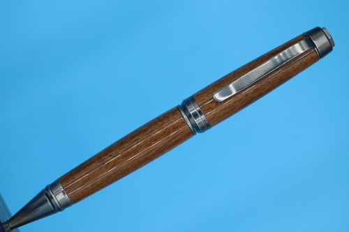Classic Cigar Ballpoint Twist Pen in Antique Silver & Walnut Parker Style Refill - Picture 5 of 9