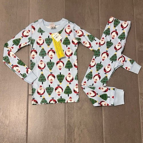 Hanna Andersson Boy's Long Johns Pajama Set size 5/110cm BLUE SANTA NEW - Picture 3 of 3
