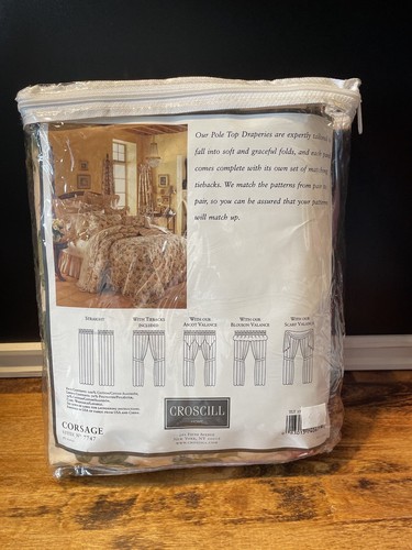 Croscill Corsage 2 Lined Panels Pole Top Drapery Tiebacks Curtains 78”X 84” - Picture 5 of 7