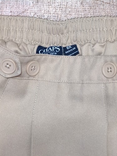 CHAPS Girls Pleated School Uniform Button Accent Skort skirt REG Size 6X - Picture 3 of 4