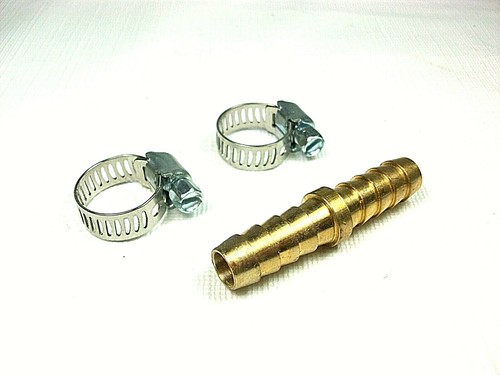 Empalmadora de manguera de latón Tru Flate 3/8" ID con 2 abrazaderas nuevas  - Imagen 1 de 3