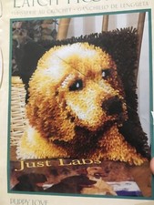 WonderArt PUPPY LOVE Latch Hook Kit by Caron  4670 - Opened box 12" x 12" Dog