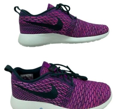 Nike Rosherun Flyknit Vivid Purple Women's Ladies Running Shoe Size 