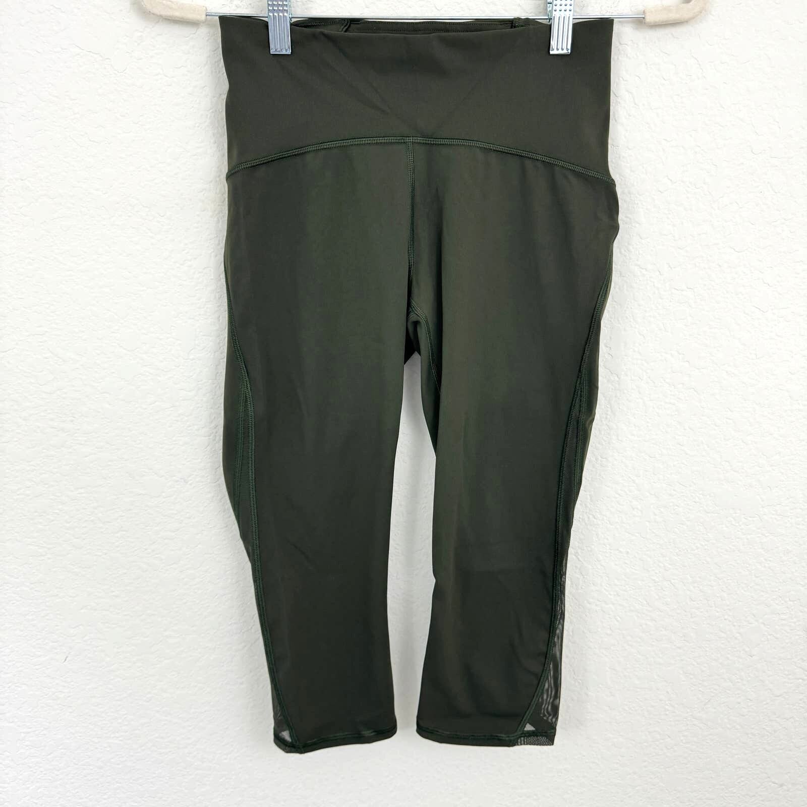 Lululemon Women's Train Times Crop 17 Legging Pants Dark Olive Green Size 6