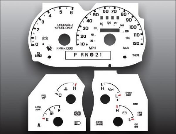 1996 Ford Ranger Explorer Instrument Dash Cluster White Face 1996 Ford Ranger Explorer Instrument Dash Cluster White Face
