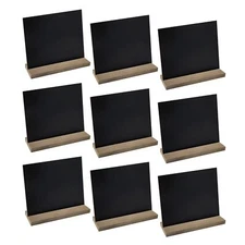 8 Pcs Mini Tabletop Countertop Chalkboard Signs with Wood Base Stand for Wedding
