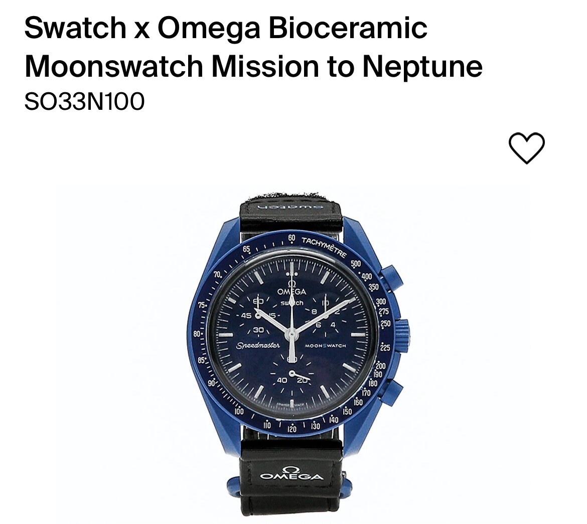 Omega X Swatch Mission to Neptune MoonSwatch Brand New in Omega X Swatch Mission to Neptune MoonSwatch Brand New in