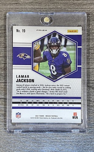 Lamar Jackson RARE SILVER REFRACTOR PRIZM INVESTMENT CARD MOSAIC SSP MVP MINT - Picture 12 of 12