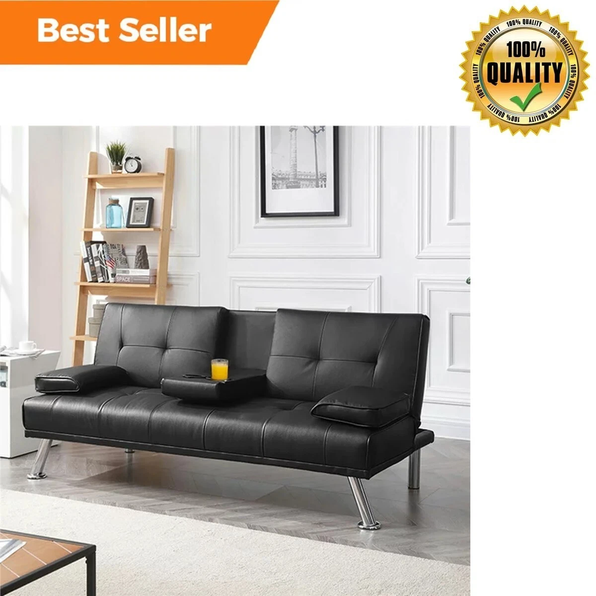 Luxurygoods modern sale faux leather futon