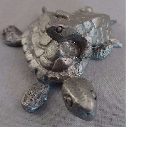 4 1980s Spoontiques Pewter Figurines- Turtles , 2 Frogs on Lily Pads, Noahs Ark - Picture 8 of 8