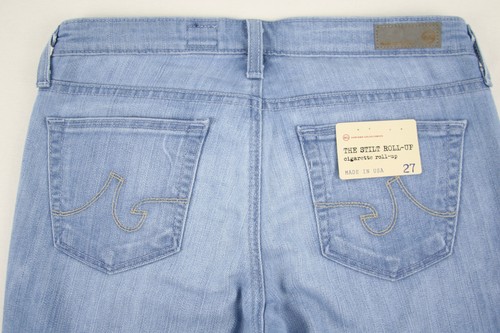 Jean AG Adriano Goldschmied "The Stilt Roll-Up" Cigarette Oasis azul claro talla 31 - Imagen 3 de 7
